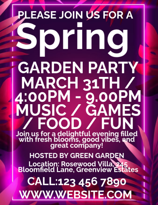 Spring Garden Party Flyers Template | PosterMyWall