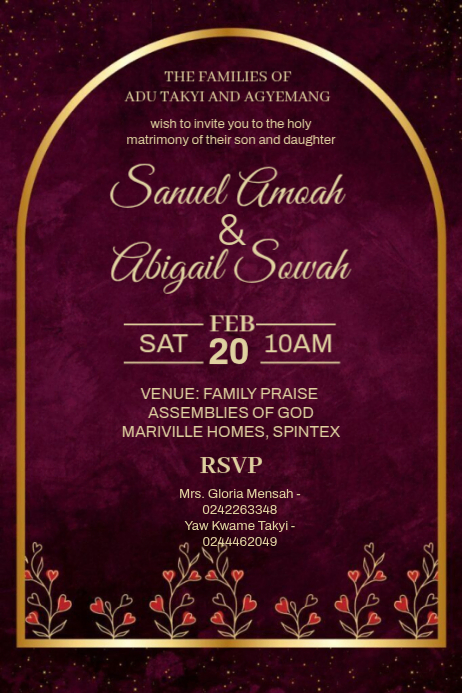 Wedding Invitation Posters Template | PosterMyWall