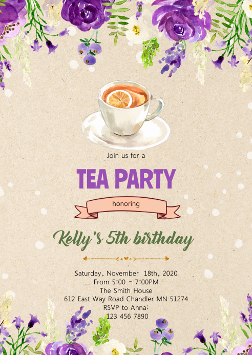 Tea Cup Invitation Template