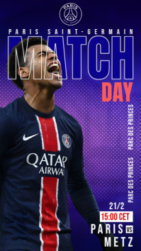 Purple Football Match Announcement Instagram Story Template | PosterMyWall