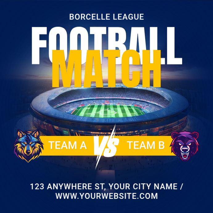 Purple Football Match Instagram Post Template | PosterMyWall