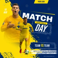 Purple Football Match Poster Square (1:1) template