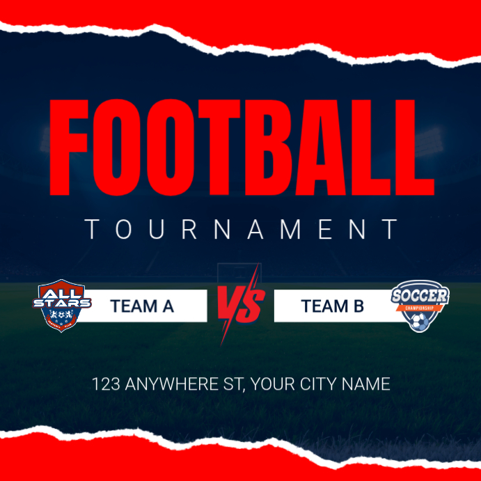 Purple Football Tournament Instagram Post Template | PosterMyWall