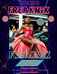 Purple Freaknik Party Flyer Template ใบปลิว (US Letter)