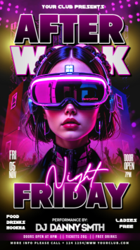 Purple Friday After Work Night Party Instagram Story template