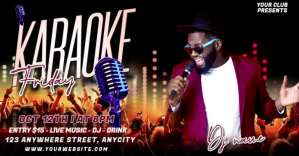 Purple  Friday Karaoke Night Facebook Shared Image template