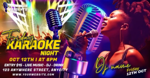 Purple  Friday Karaoke Night Facebook Shared Image template