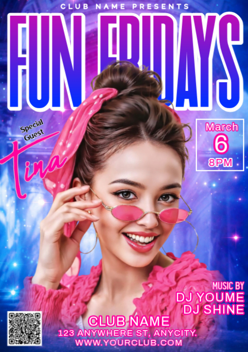 Copy of Purple Friday Night Party Invitation Social Media Event A4 ...