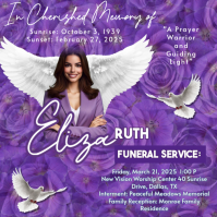 Purple Funeral Announcement Instagram Post template