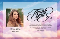 Purple Funeral Thank You Card  Label template