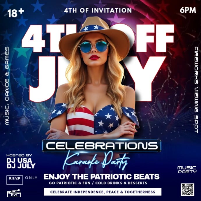 Purple Futuristic 4th Of July Instagram Post template