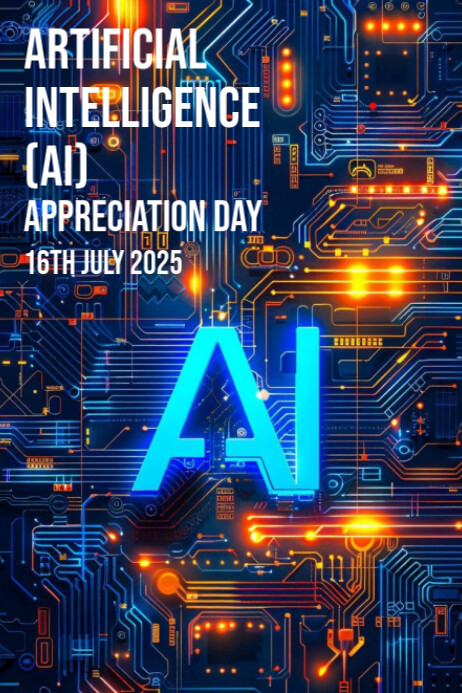 Purple Futuristic Artificial Intelligence Appreciation Day Ai  Poster template