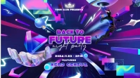 Purple Futuristic Back To Future Night Party Digital Display (16:9) template