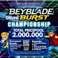 Purple Futuristic  Beyblade Tournament Poster Instagram Post template