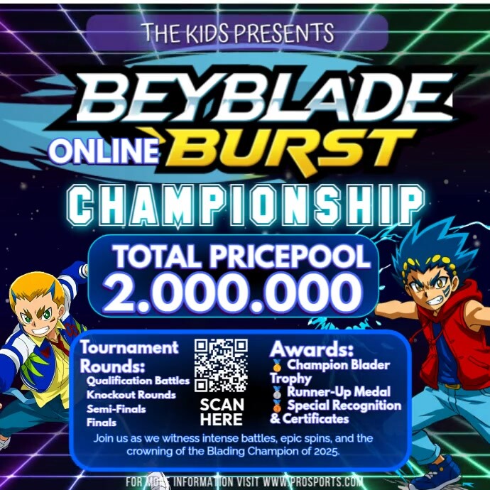 Purple Futuristic Beyblade Tournament Poster Instagram Post Template ...