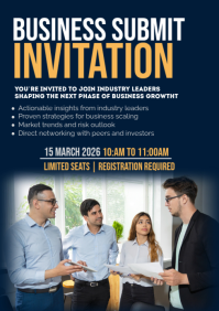 Пурпурный Business Summit Invitation A3 Template