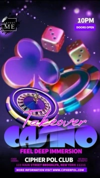 Purple Futuristic Casino Takeover Digital Dis template