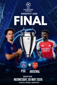 Purple Futuristic Champions League Final Poster template
