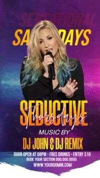 Purple Futuristic Club Party Instagram Story Instagram Story template