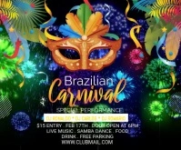 Purple Futuristic Colorful Mardi Gras Template Medium Rectangle Mittelgroßes Rechteck