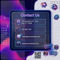 Purple Contact Information Instagram-opslag Template
