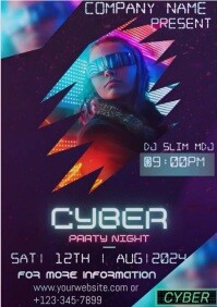 Cyber Party cyber party Template | PosterMyWall