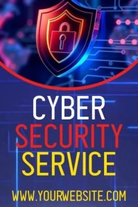 Purple Futuristic Cyber Security Poster 海报 template