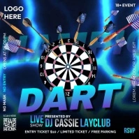 Purple Futuristic Dart Instragram Post Wpis na Instagrama template