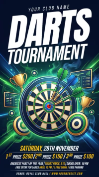 Purple Darts Tournament Historia de Instagram Template