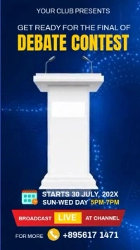 Purple Futuristic Debate Event Instagram Story Instagram Story template