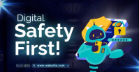 Purple Futuristic Digital Safety Facebook Shared Image Video template