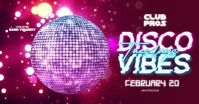 Purple Futuristic Disco Banner Party Facebook template