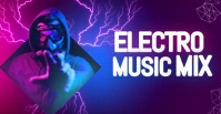 Purple Futuristic Electro Music  Facebook Event Cover Facebook-Veranstaltungscover template