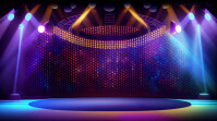 Purple Futuristic Event Stage Background  Presentation (16:9) template