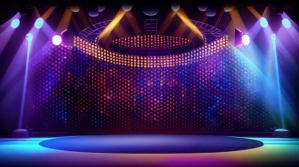 Purple Futuristic Event Stage Background Presentation (16:9) template