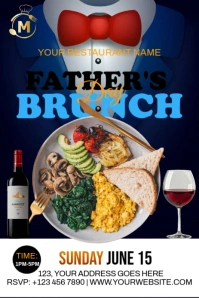 Purple Futuristic Father's Day Brunch Invitation Pinterest Graphic template