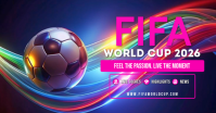 Purple Futuristic FIFA World Cup 2026 Facebook Shared Image delt Facebook-billede template
