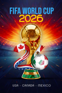 Purple Futuristic FIFA World Cup 2026 Poster template