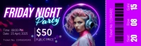 Purple Futuristic Friday Night Party Twitter Banner Twitter-header template