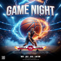 Purple Game Night Quadrato Template