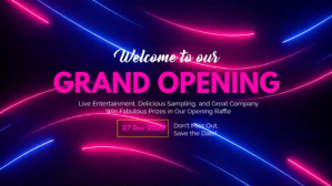 Purple Futuristic Grand Opening Digital Display (16:9) template