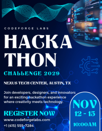 Purple Hackathon Event Flyers Template | PosterMyWall