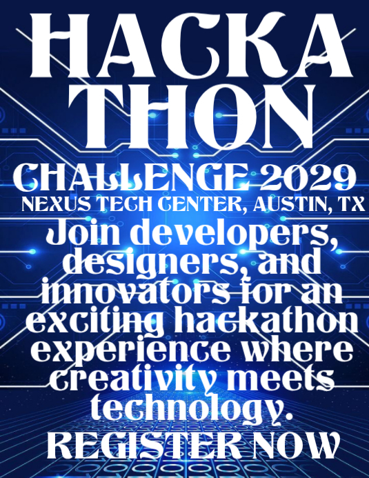 Purple Futuristic Hackathon Event Flyer Template | PosterMyWall
