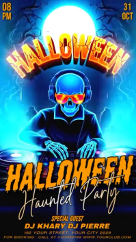 Purple Futuristic Halloween Music Instagram Story template