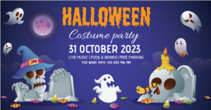 Purple Halloween Party Facebook 共享图片 Template