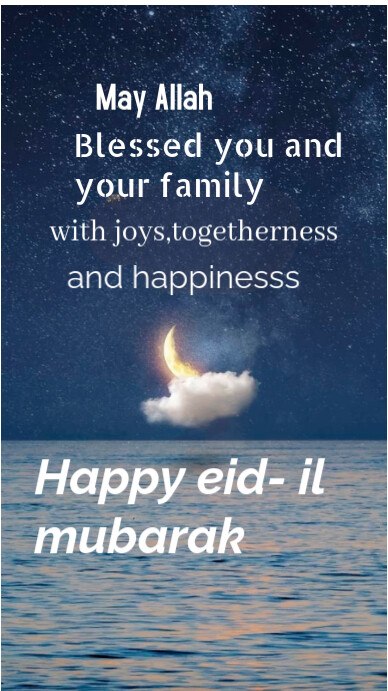 Purple Futuristic Happy Eid Il Mubarak Instagram Story template