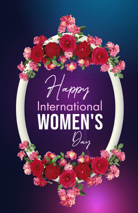 Copy of Purple Futuristic Happy Women's Day Poster Tabloid | PosterMyWall