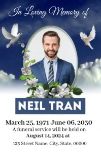 Purple Futuristic Heaven Funeral Rest In Peace Tabloid template