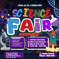 Purple Futuristic Illustrative School Design, Instagram Post template