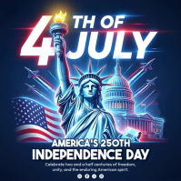 Purple Futuristic Independence Day Celebration Square Video Kvadrat (1:1) template